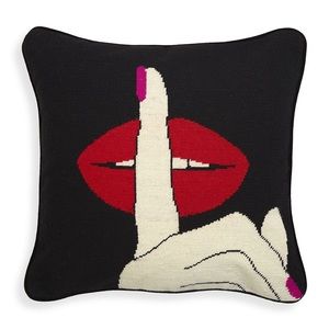 Jonathan Adler “hush” needlepoint pillow